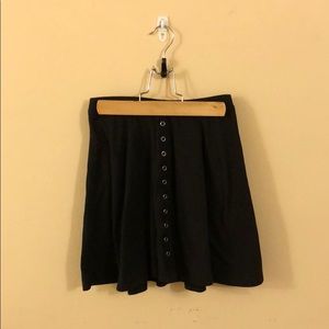 Urban Outfitters Black Skater Skirt with Buttons